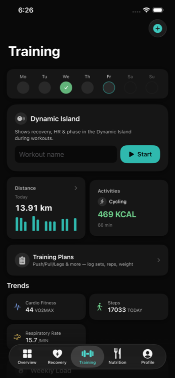 Training Tab